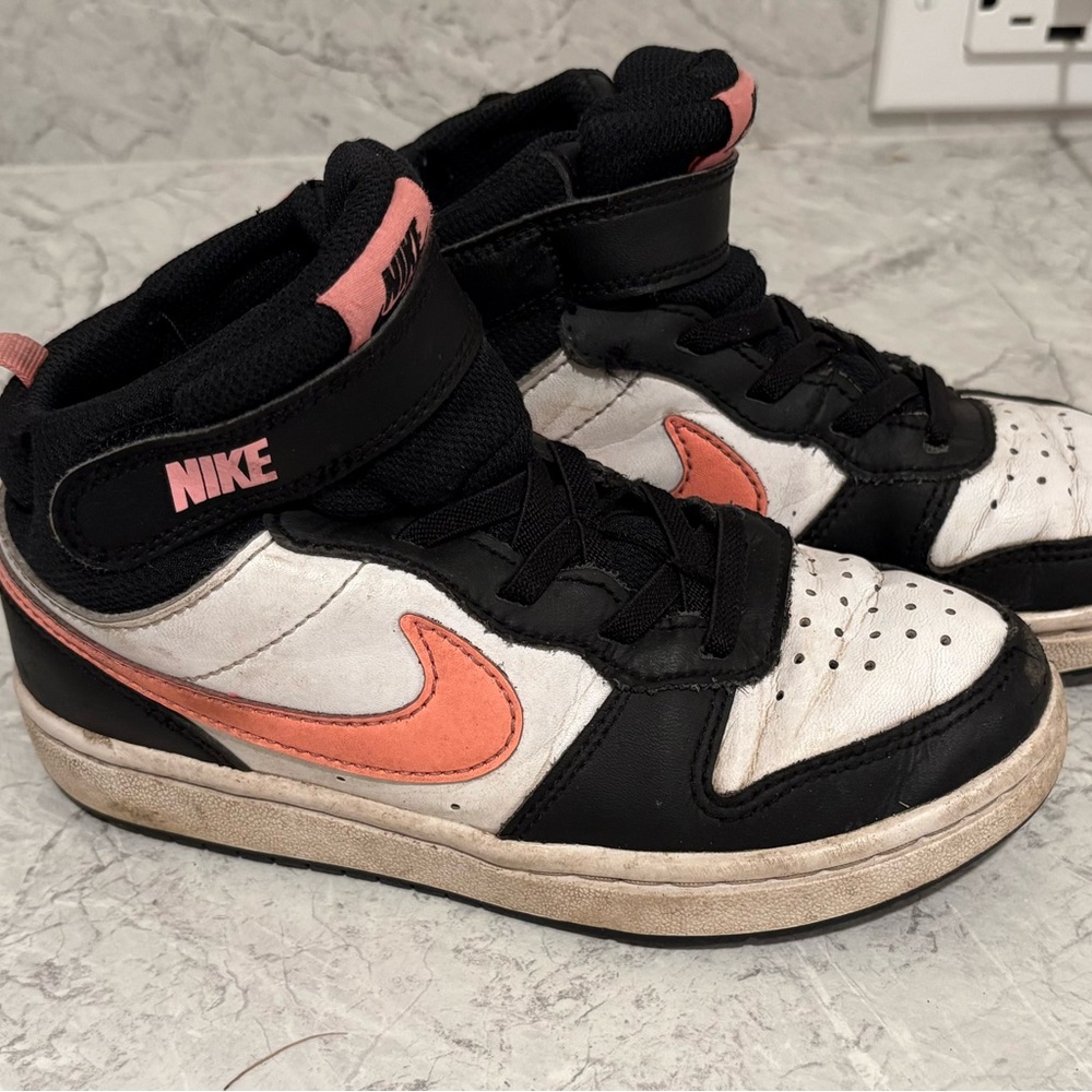 Nike Black and Pink High-Top Sneakers